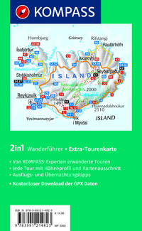 KOMPASS Wanderführer Island, 70 Touren mit Extra-Tourenkarte